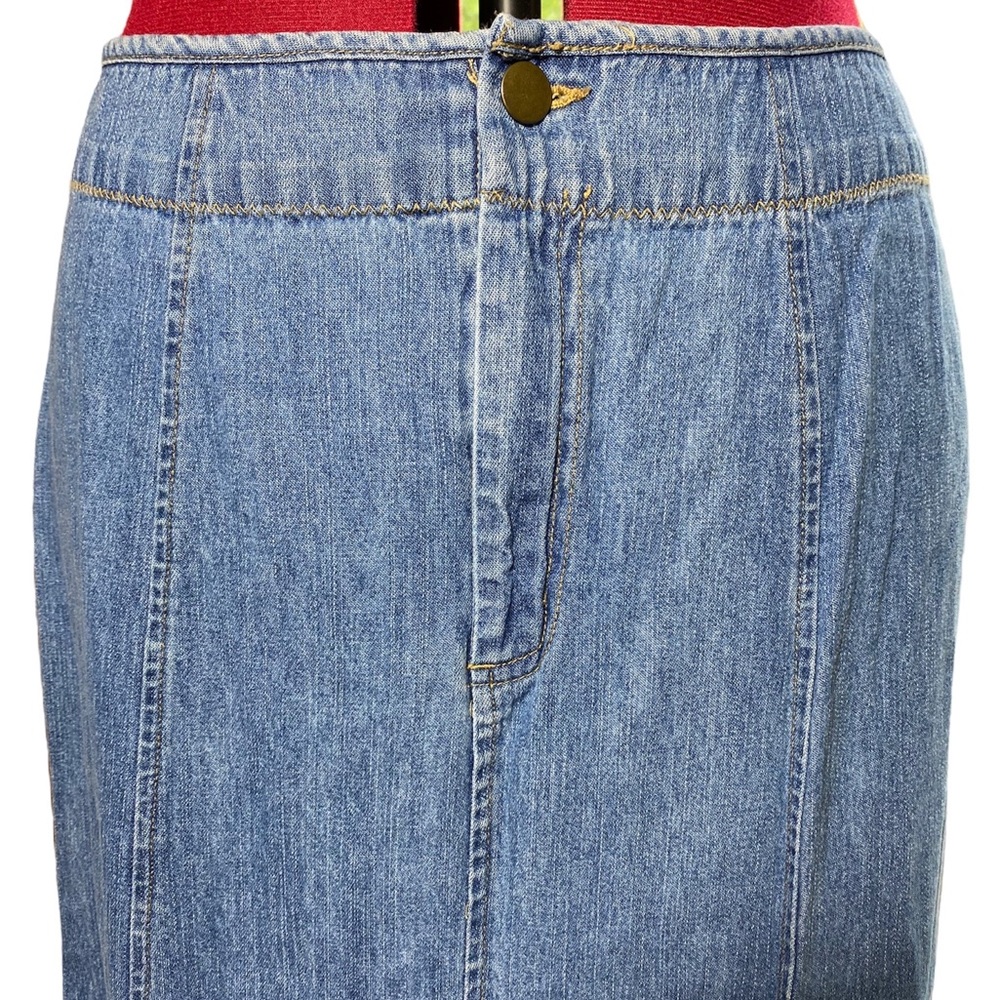 Kim Rogers Vintage Petite Denim Long Maxi Denim Jean Skirt Size 14P - Picture 5 of 8